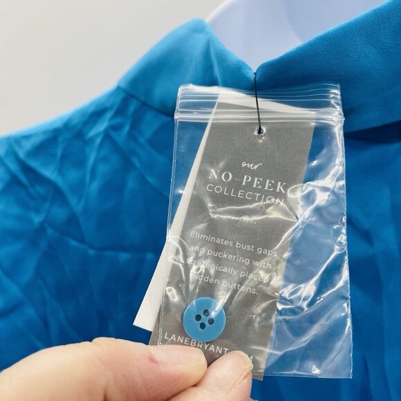 Lane Bryant Womens Plus Size 22 No Peek Collection Short Sleeve Belt Blouse 338 - Picture 8 of 10